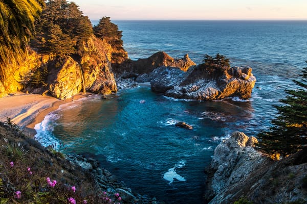 Обои Mcway Falls, море, берег, Big Sur, Pfeiffer State Park