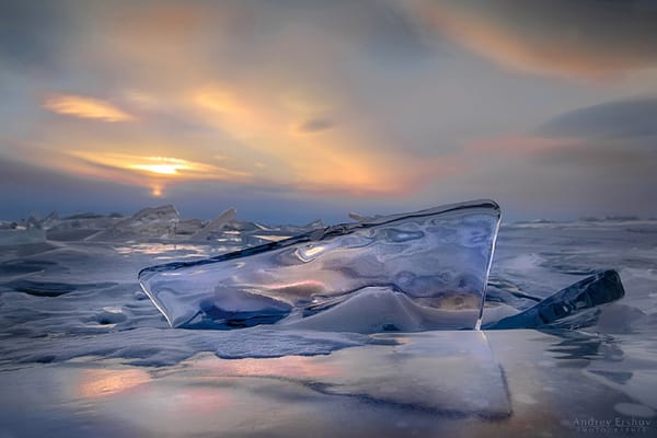 Обои море, лед, прозрачность, небо, Андрей Ершов