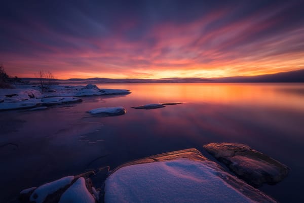 Обои снег, небо, Ole Henrik Skjelstad, вода