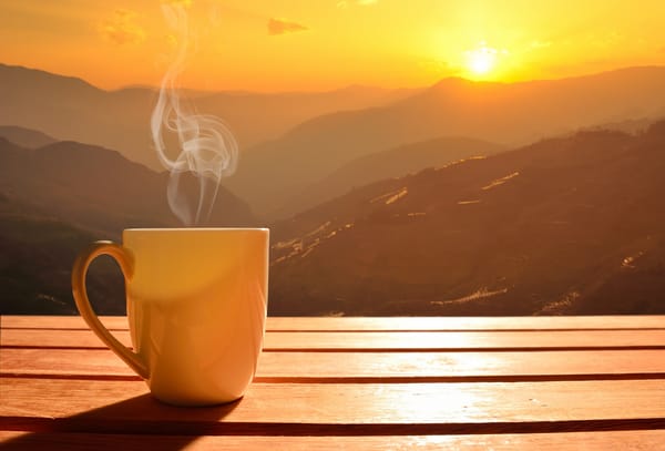 Обои солнце, coffee cup, утро, чашка, горячая, рассвет, доброе утро, кофе