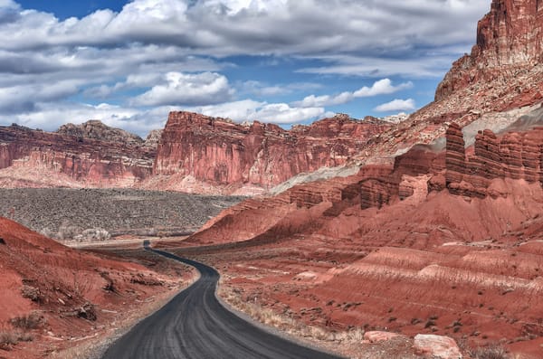 Обои дорога, пейзаж, горы, capitol reef national park
