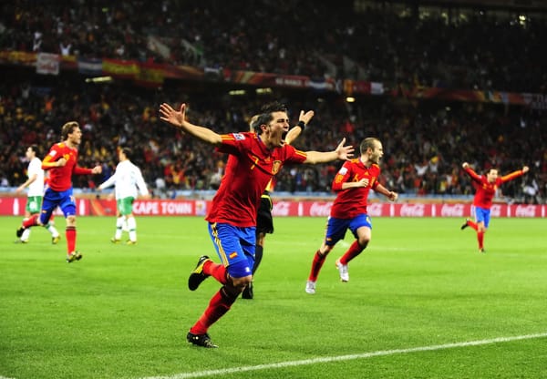 Обои La copa del mundo, david villa, espana, el equipo, la furia roja, los campeones, barcelona