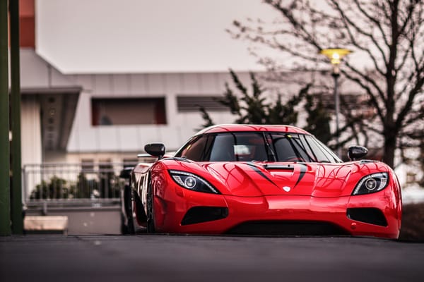 Обои вечер, agerar, красная, Koenigsegg