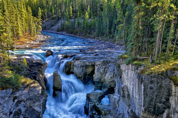 Обои sunwapta falls, jasper national park, canada, водопад, sunwapta river, канада