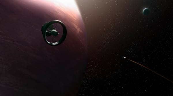 Обои Станция на орбите планеты,игра Elite Dangerous