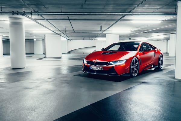 Обои Красный BMW AC Schnitzer ACS8 Sport,2017 года на подземной парковке