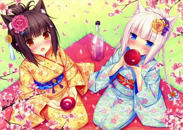 Обои Аниме девушки на пикнике,Neko Para